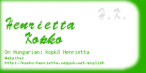 henrietta kopko business card