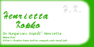 henrietta kopko business card